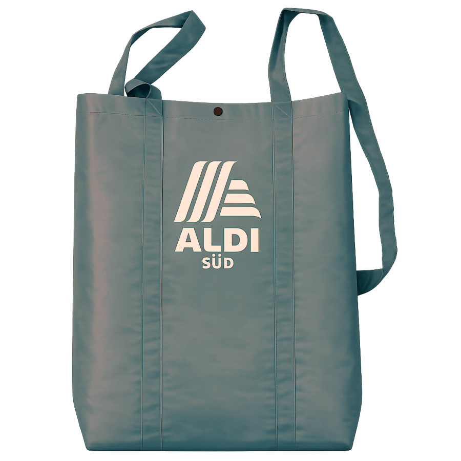 Сумка-рюкзак Aldi легкая складная шопер 48х38 см Серая