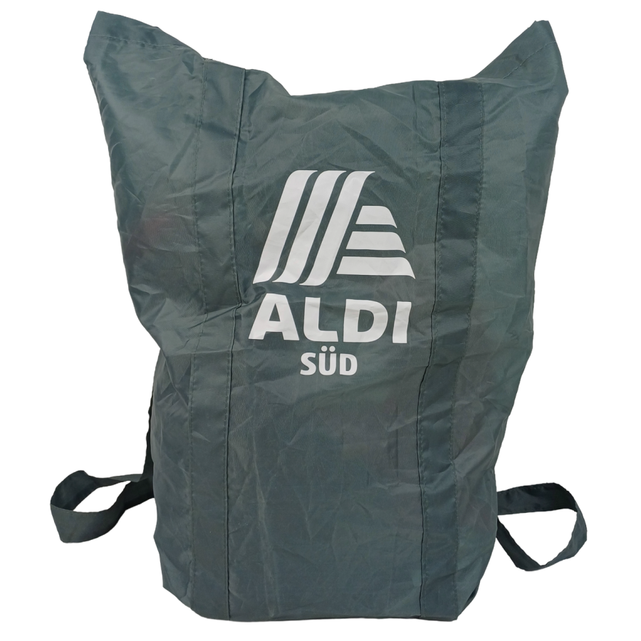 Сумка-рюкзак Aldi легкая складная шопер 48х38 см Серая