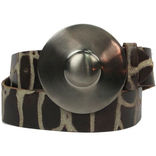 Ремень Vanzetti Женский С большой пряжкой Натуральная кожа Темно-коричневый