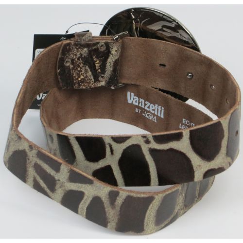 Ремень Vanzetti Женский С большой пряжкой Натуральная кожа Темно-коричневый