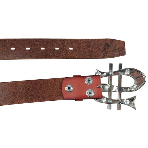 Ремень Vanzetti винтажный доллар большая пряжка натуральная кожа Красный