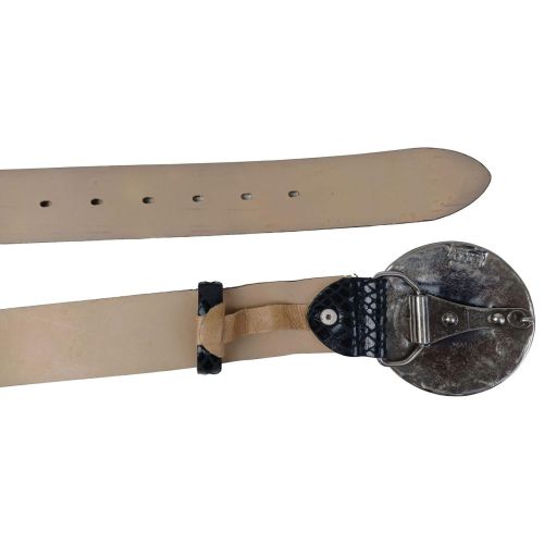 Ремень Vanzetti женский под крокодила с большой пряжкой натуральная кожа Черный