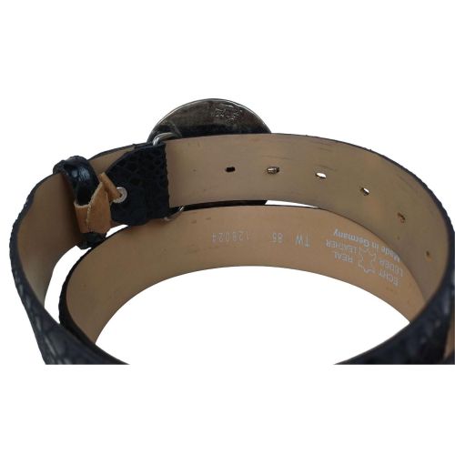 Ремень Vanzetti женский под крокодила с большой пряжкой натуральная кожа Черный