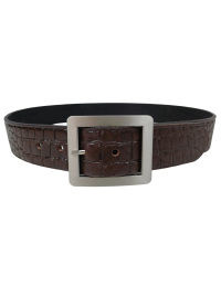 Ремень Vanzetti женский под крокодила натуральная кожа Темно-коричневый