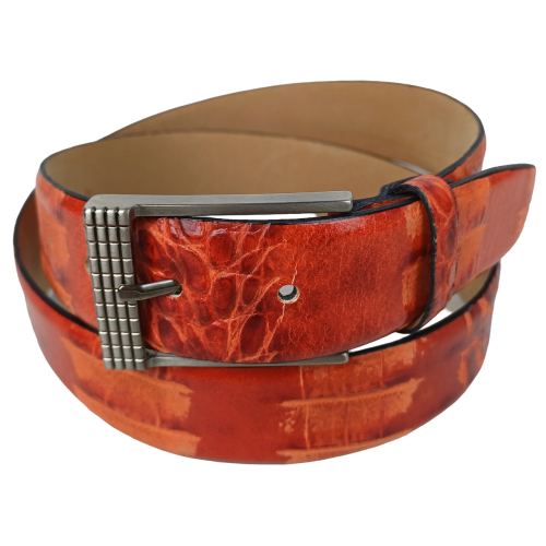Ремень Vanzetti женский под рептилию натуральная кожа Терракотовый