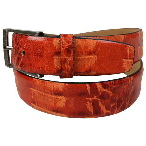Ремень Vanzetti женский под рептилию натуральная кожа Терракотовый