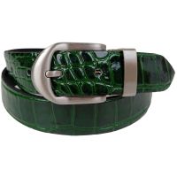 Ремень женский Vanzetti под крокодила 106 см 3 см кожа Темно-зеленый