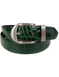 Ремень женский Vanzetti под крокодила 106 см 3 см кожа Темно-зеленый
