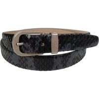 Ремень женский Vanzetti под крокодила 111 см 2.3 см кожа Черный с серым