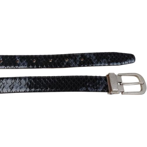 Ремень женский Vanzetti под крокодила 111 см 2.3 см кожа Черный с серым