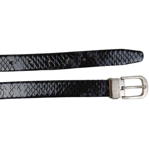 Ремень женский Vanzetti под крокодила 111 см 2.3 см кожа Черный с серым