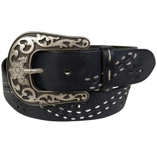 Ремень женский Vanzetti Vintage дизайнерский 110 см 4 см кожа Черный