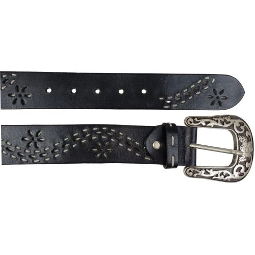 Ремень женский Vanzetti Vintage дизайнерский 110 см 4 см кожа Черный