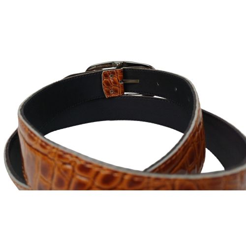 Ремень женский Vanzetti под крокодила 105 см 3 см кожа Коньяк