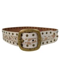 Ремень женский Vanzetti Vintage дизайнерский 76 см 4 см кожа Белый