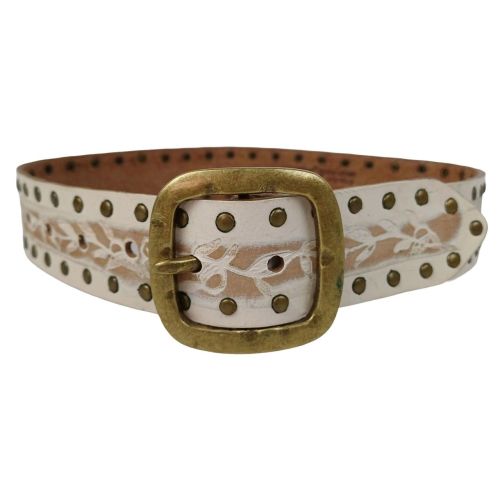 Ремень женский Vanzetti Vintage дизайнерский 76 см 4 см кожа Белый