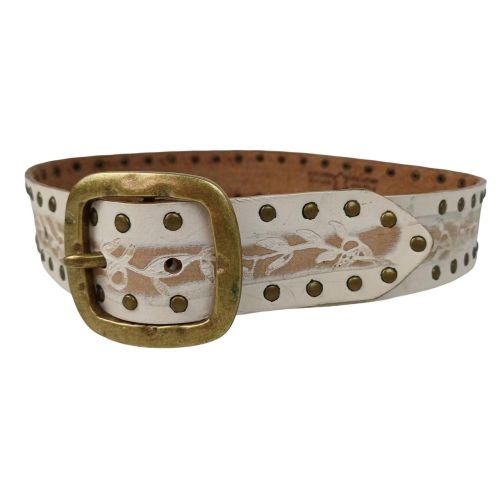 Ремень женский Vanzetti Vintage дизайнерский 76 см 4 см кожа Белый