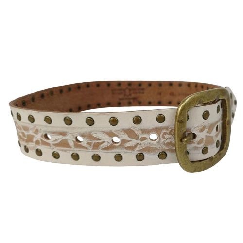 Ремень женский Vanzetti Vintage дизайнерский 76 см 4 см кожа Белый