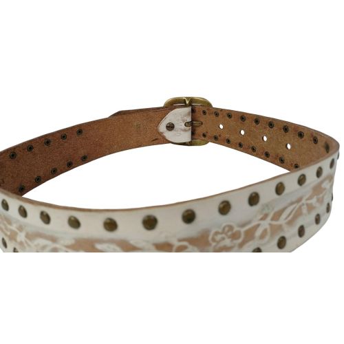 Ремень женский Vanzetti Vintage дизайнерский 76 см 4 см кожа Белый