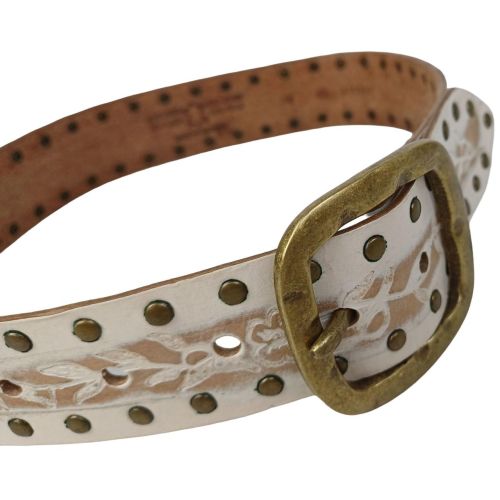 Ремень женский Vanzetti Vintage дизайнерский 76 см 4 см кожа Белый