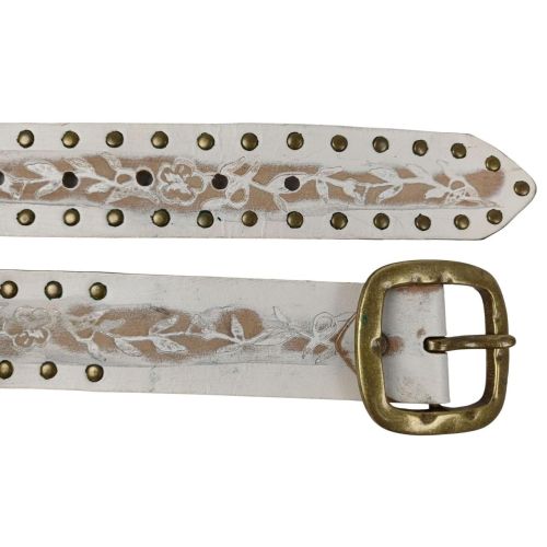 Ремень женский Vanzetti Vintage дизайнерский 76 см 4 см кожа Белый