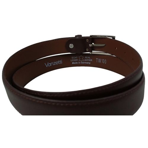 Ремень мужской Vanzetti классический 119 см 3 см кожа Темно-коричневый