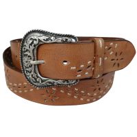 Дизайнерский женский кожаный ремень Vanzetti RMT139 винтажная пряжка 4 см Коричневый