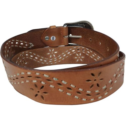 Дизайнерский женский кожаный ремень Vanzetti RMT139 винтажная пряжка 4 см Коричневый