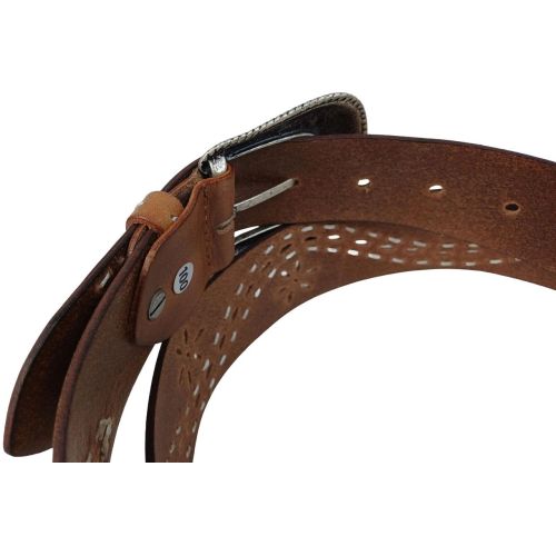 Дизайнерский женский кожаный ремень Vanzetti RMT139 винтажная пряжка 4 см Коричневый