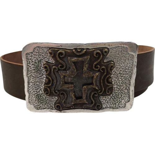 Женский ремень с большой винтажной пряжкой, бляхой под джинсы Vanzetti