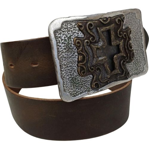 Женский ремень с большой винтажной пряжкой, бляхой под джинсы Vanzetti