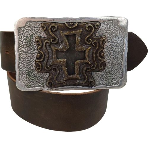 Женский ремень с большой винтажной пряжкой, бляхой под джинсы Vanzetti