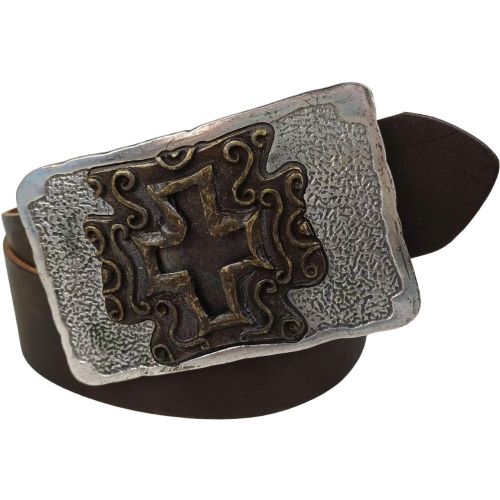 Женский ремень с большой винтажной пряжкой, бляхой под джинсы Vanzetti