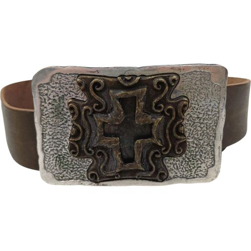 Женский ремень с большой винтажной пряжкой, бляхой под джинсы Vanzetti