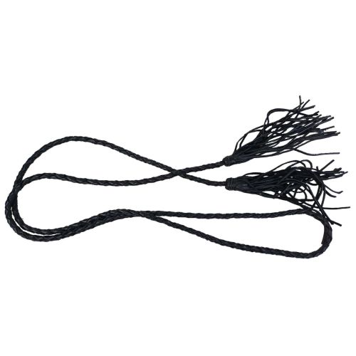 Женский ремень Vanzetti плетеный в 2 оборота с кисточками 0,6 см Черный