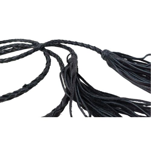 Женский ремень Vanzetti плетеный в 2 оборота с кисточками 0,6 см Черный