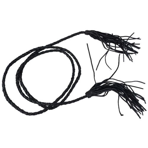 Женский ремень Vanzetti плетеный в 2 оборота с кисточками 0,6 см Черный