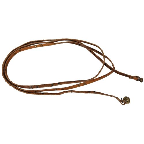 Женский ремень Vanzetti тонкий с заклепками 0,5 см Коричневый