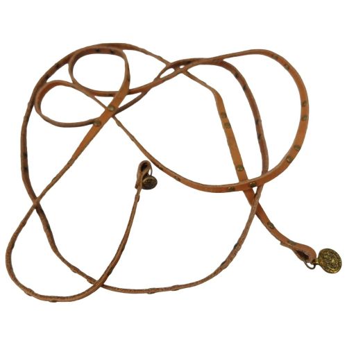 Женский ремень Vanzetti тонкий с заклепками 0,5 см Коричневый