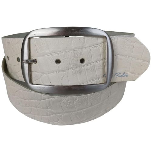 Широкий женский ремень Tom Tailor под кожу крокодила 4 см Белый