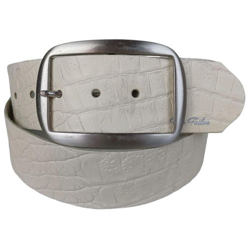 Широкий женский ремень Tom Tailor под кожу крокодила 4 см Белый