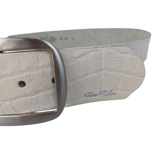 Широкий женский ремень Tom Tailor под кожу крокодила 4 см Белый