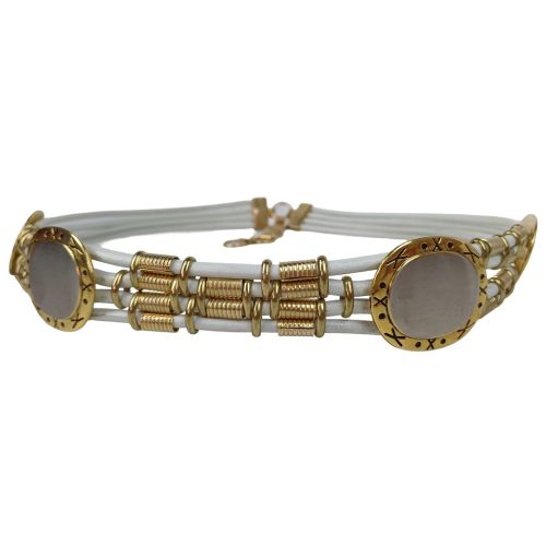 Женский ремень Vanzetti с бляхами 2,5/4 см Белый