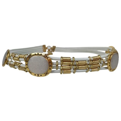 Женский ремень Vanzetti с бляхами 2,5/4 см Белый