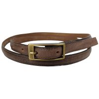 Женский узкий винтажный ремень Vanzetti натуральная кожа 1,3 см Коричневый