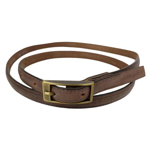 Женский узкий винтажный ремень Vanzetti натуральная кожа 1,3 см Коричневый