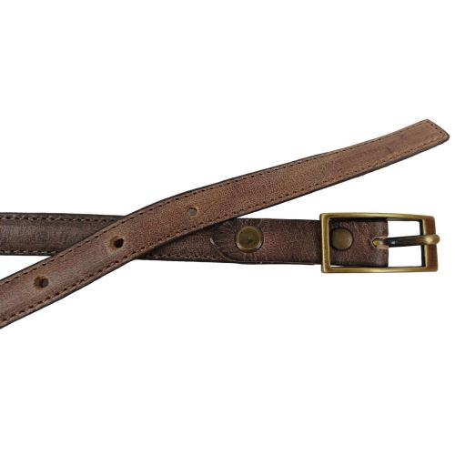 Женский узкий винтажный ремень Vanzetti натуральная кожа 1,3 см Коричневый
