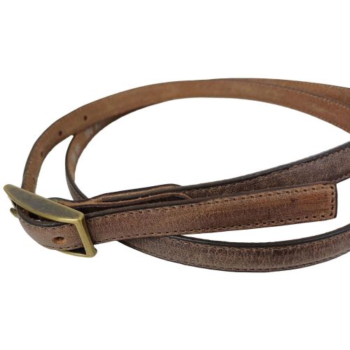 Женский узкий винтажный ремень Vanzetti натуральная кожа 1,3 см Коричневый