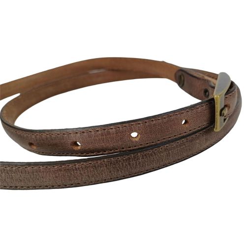 Женский узкий винтажный ремень Vanzetti натуральная кожа 1,3 см Коричневый