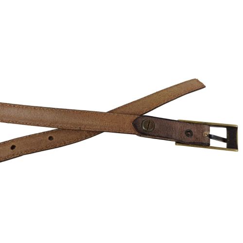 Женский узкий винтажный ремень Vanzetti натуральная кожа 1,3 см Коричневый